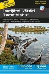 Inarijärvi Vätsäri Tsarmitunturi vesistökartta 1:100 000/1:25 000